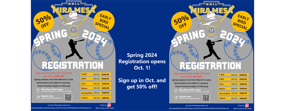 Spring Registration opens Oct. 1!