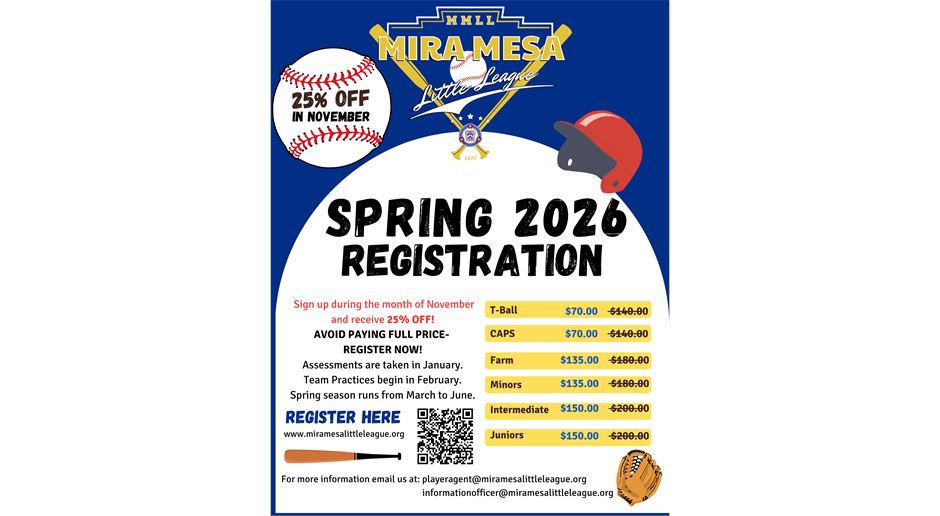 Spring Registration OPEN! 25% OFF during the month of November