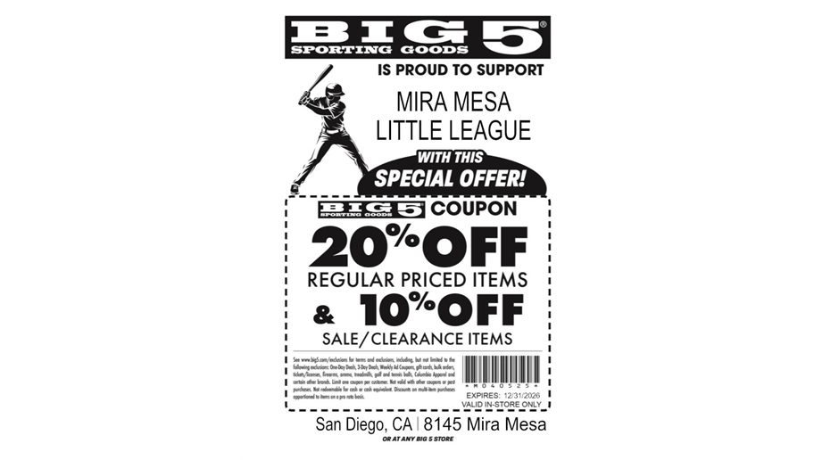 20% OFF at BIG 5!
