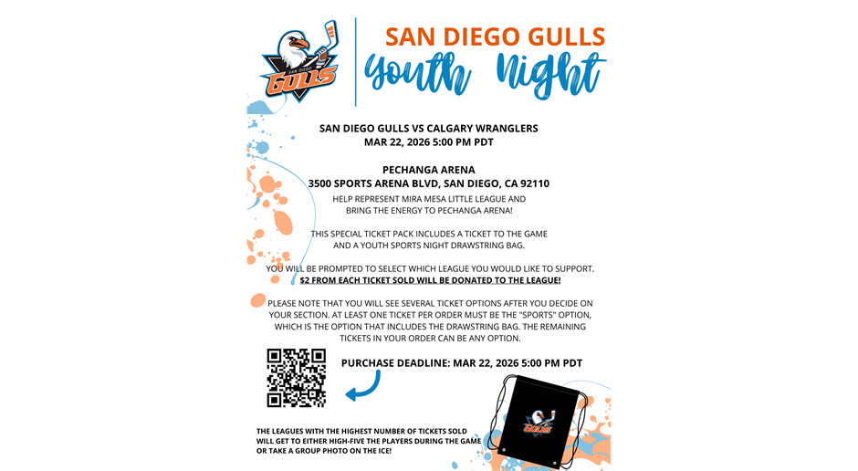 SD Gulls Youth Night 3/22